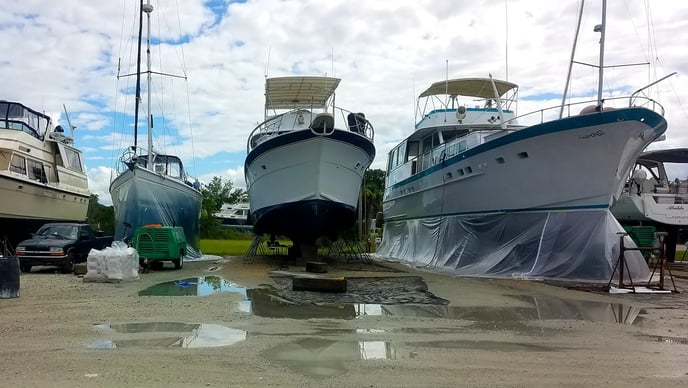 Douglas John Lee - 40ft boat and 60ft boat - tented containment