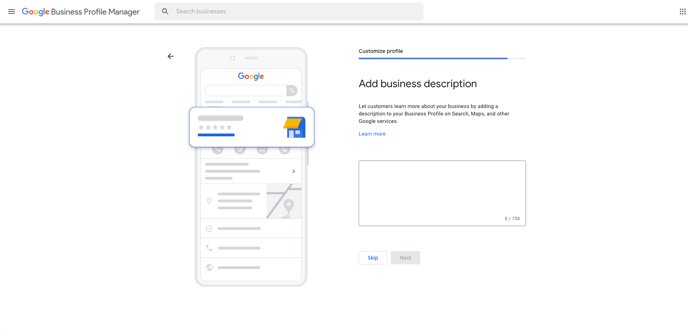 google business profile process 11 add business description