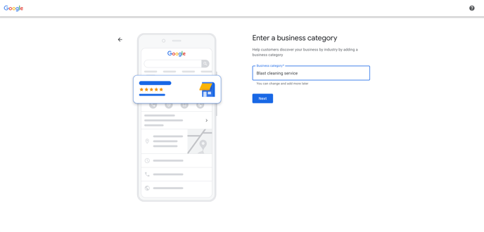 google business profile process 3 category filled out